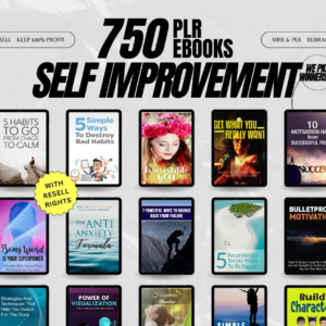 750 Self Improvement eBooks Bundle PLR & MRR Resell Rights