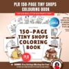Libro para colorear de 150 páginas sobre tienditas (PLR), plantilla editable de Canva