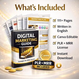 Make Money Online Ebook PLR MRR | 111 Page Canva Editable Digital Marketing Ebook | Passive Income Resell RightsTurn This Ebook Into Online Income