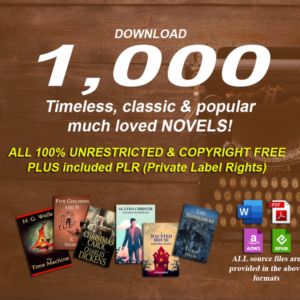 1000 Classic Novels Bundle | Public Domain PLR eBooks Collection